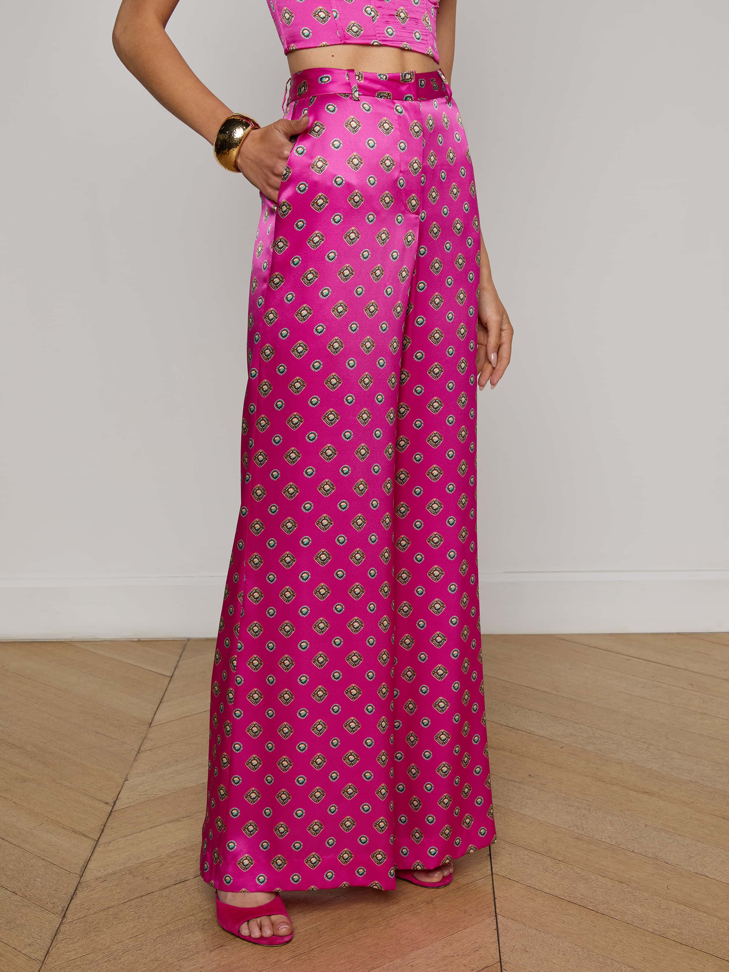 Pilar Silk Wide-Leg Pant