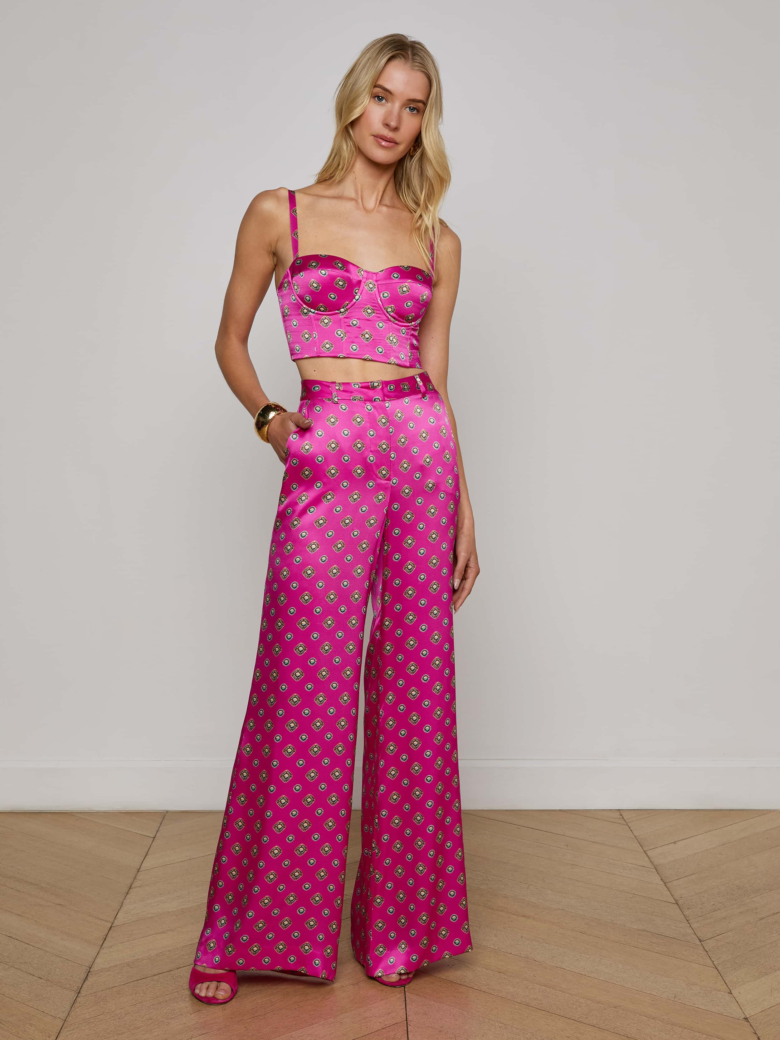 Pilar Silk Wide-Leg Pant
